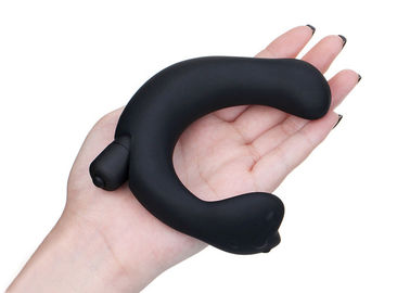 Double Ended Electric Vibrator Sex Toy , Black Silicone Mini Bullet Vibrator